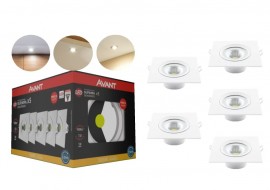 Kit 5 Spots Supimpa Quadrados 5w 3000k Emiss�o De Luz Amarela Avant 400 L�mens