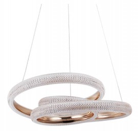 Pendente Cristal Acr�lico Argol Ouro e Prata LED 50W 3000K Bivolt